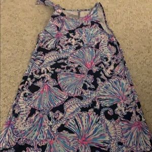 Lilly xxs trapeze dress with one shoulder tie